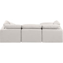 Meridian Indulge Cream Linen Textured Fabric Modular Sectional IMAGE 3