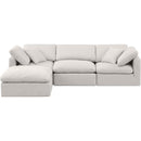  Manufacturer Color_Cream -- Indulge 105" Cream Linen Textured Fabric Upholstered 4 pc Modular Sectional IMAGE 4