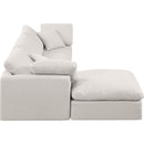  Manufacturer Color_Cream -- Indulge 105" Cream Linen Textured Fabric Upholstered 4 pc Modular Sectional IMAGE 5