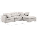 Meridian Indulge Cream Linen Textured Fabric Modular Sectional IMAGE 8