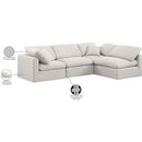 Meridian Indulge Cream Linen Textured Fabric Modular Sectional IMAGE 10
