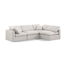  Manufacturer Color_Cream -- Indulge 105" Cream Linen Textured Fabric Upholstered 4 pc Modular Sectional IMAGE 1