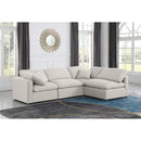  Manufacturer Color_Cream -- Indulge 105" Cream Linen Textured Fabric Upholstered 4 pc Modular Sectional IMAGE 2