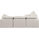  Manufacturer Color_Cream -- Indulge 105" Cream Linen Textured Fabric Upholstered 4 pc Modular Sectional IMAGE 3