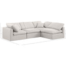  Manufacturer Color_Cream -- Indulge 105" Cream Linen Textured Fabric Upholstered 4 pc Modular Sectional IMAGE 9