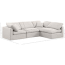 Meridian Indulge Cream Linen Textured Fabric Modular Sectional IMAGE 9