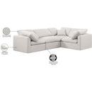  Manufacturer Color_Cream -- Indulge 105" Cream Linen Textured Fabric Upholstered 4 pc Modular Sectional IMAGE 10