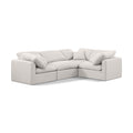  Manufacturer Color_Cream -- Indulge 105" Cream Linen Textured Fabric Upholstered 4 pc Modular Sectional IMAGE 1