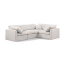  Manufacturer Color_Cream -- Indulge 105" Cream Linen Textured Fabric Upholstered 4 pc Modular Sectional IMAGE 1