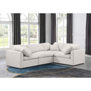  Manufacturer Color_Cream -- Indulge 105" Cream Linen Textured Fabric Upholstered 4 pc Modular Sectional IMAGE 2