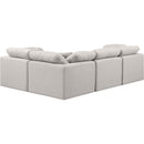  Manufacturer Color_Cream -- Indulge 105" Cream Linen Textured Fabric Upholstered 4 pc Modular Sectional IMAGE 3