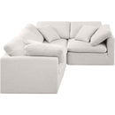  Manufacturer Color_Cream -- Indulge 105" Cream Linen Textured Fabric Upholstered 4 pc Modular Sectional IMAGE 4