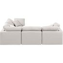  Manufacturer Color_Cream -- Indulge 105" Cream Linen Textured Fabric Upholstered 4 pc Modular Sectional IMAGE 5