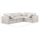  Manufacturer Color_Cream -- Indulge 105" Cream Linen Textured Fabric Upholstered 4 pc Modular Sectional IMAGE 9