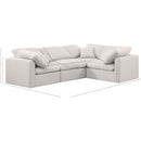 Meridian Indulge Cream Linen Textured Fabric Modular Sectional IMAGE 9