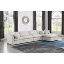 Meridian Indulge Cream Linen Textured Fabric Modular Sectional IMAGE 2