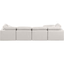  Manufacturer Color_Cream -- Indulge 140" Cream Linen Textured Fabric Upholstered 5 pc Modular Sectional IMAGE 3