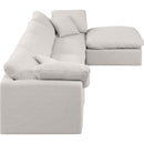  Manufacturer Color_Cream -- Indulge 140" Cream Linen Textured Fabric Upholstered 5 pc Modular Sectional IMAGE 5