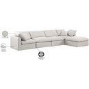 Meridian Indulge Cream Linen Textured Fabric Modular Sectional IMAGE 9
