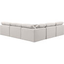  Manufacturer Color_Cream -- Indulge 105" Cream Linen Textured Fabric Upholstered 5 pc Modular Sectional IMAGE 3