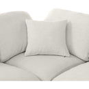  Manufacturer Color_Cream -- Indulge 105" Cream Linen Textured Fabric Upholstered 5 pc Modular Sectional IMAGE 6