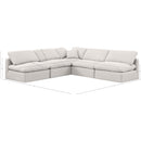  Manufacturer Color_Cream -- Indulge 105" Cream Linen Textured Fabric Upholstered 5 pc Modular Sectional IMAGE 8