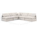 Meridian Indulge Cream Linen Textured Fabric Modular Sectional IMAGE 8