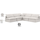 Meridian Indulge Cream Linen Textured Fabric Modular Sectional IMAGE 9
