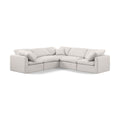 Manufacturer Color_Cream -- Indulge 105" Cream Linen Textured Fabric Upholstered 5 pc Modular Sectional IMAGE 1