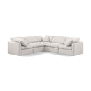  Manufacturer Color_Cream -- Indulge 105" Cream Linen Textured Fabric Upholstered 5 pc Modular Sectional IMAGE 1
