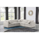Meridian Indulge Cream Linen Textured Fabric Modular Sectional IMAGE 2