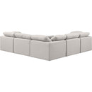  Manufacturer Color_Cream -- Indulge 105" Cream Linen Textured Fabric Upholstered 5 pc Modular Sectional IMAGE 3