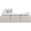  Manufacturer Color_Cream -- Indulge 105" Cream Linen Textured Fabric Upholstered 5 pc Modular Sectional IMAGE 5