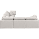 Meridian Indulge Cream Linen Textured Fabric Modular Sectional IMAGE 5