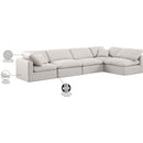 Meridian Indulge Cream Linen Textured Fabric Modular Sectional IMAGE 10