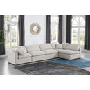 Meridian Indulge Cream Linen Textured Fabric Modular Sectional IMAGE 2