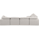  Manufacturer Color_Cream -- Indulge 140" Cream Linen Textured Fabric Upholstered 5 pc Modular Sectional IMAGE 3