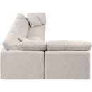 Meridian Indulge Cream Linen Textured Fabric Modular Sectional IMAGE 5