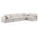 Meridian Indulge Cream Linen Textured Fabric Modular Sectional IMAGE 9