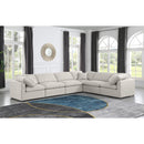  Manufacturer Color_Cream -- Indulge 140" Cream Linen Textured Fabric Upholstered 6 pc Modular Sectional IMAGE 2