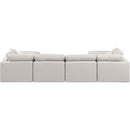  Manufacturer Color_Cream -- Indulge 140" Cream Linen Textured Fabric Upholstered 6 pc Modular Sectional IMAGE 3