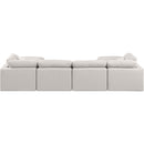 Meridian Indulge Cream Linen Textured Fabric Modular Sectional IMAGE 3