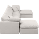  Manufacturer Color_Cream -- Indulge 140" Cream Linen Textured Fabric Upholstered 6 pc Modular Sectional IMAGE 5