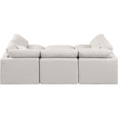  Manufacturer Color_Cream -- Indulge 105" Cream Linen Textured Fabric Upholstered 6 pc Modular Sectional IMAGE 3