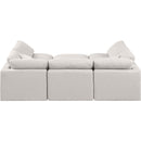 Meridian Indulge Cream Linen Textured Fabric Modular Sectional IMAGE 3