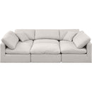  Manufacturer Color_Cream -- Indulge 105" Cream Linen Textured Fabric Upholstered 6 pc Modular Sectional IMAGE 4