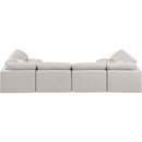 Meridian Indulge Cream Linen Textured Fabric Modular Sectional IMAGE 3