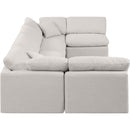  Manufacturer Color_Cream -- Indulge 140" Cream Linen Textured Fabric Upholstered 6 pc Modular Sectional IMAGE 5