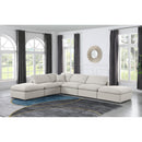  Manufacturer Color_Cream -- Indulge 140" Cream Linen Textured Fabric Upholstered 6 pc Modular Sectional IMAGE 2
