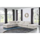Meridian Indulge Cream Linen Textured Fabric Modular Sectional IMAGE 2